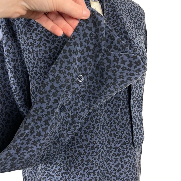 Equipment Femme Cadence Dress Large Floral Print 100% Silk Tunic Shift Dress - Picture 5 of 11